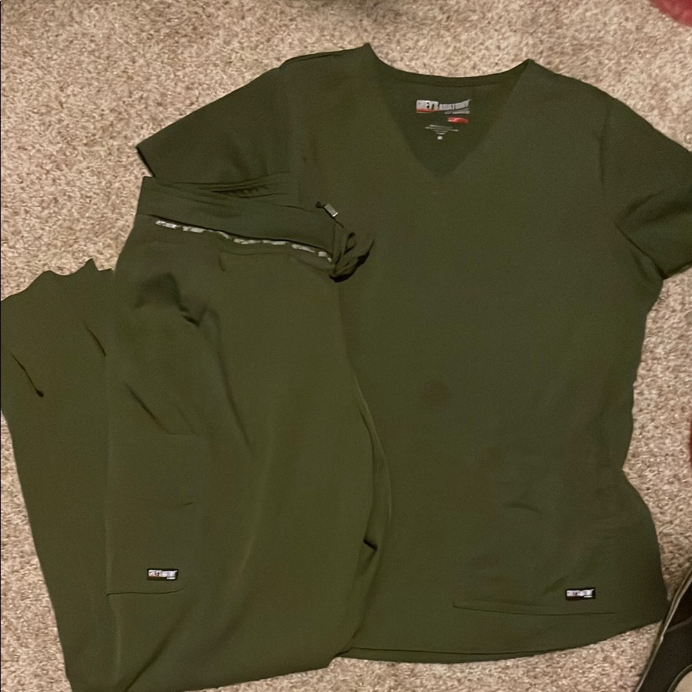 Olive Green Scrub Set